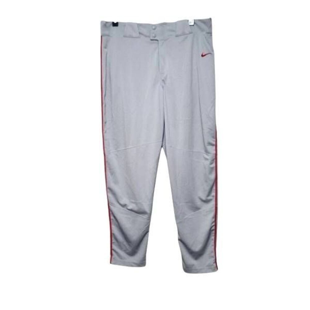 Nike Baseball Pants Men's XXL Gray Red Side Stripe Vapor Select Piped Leg NEW